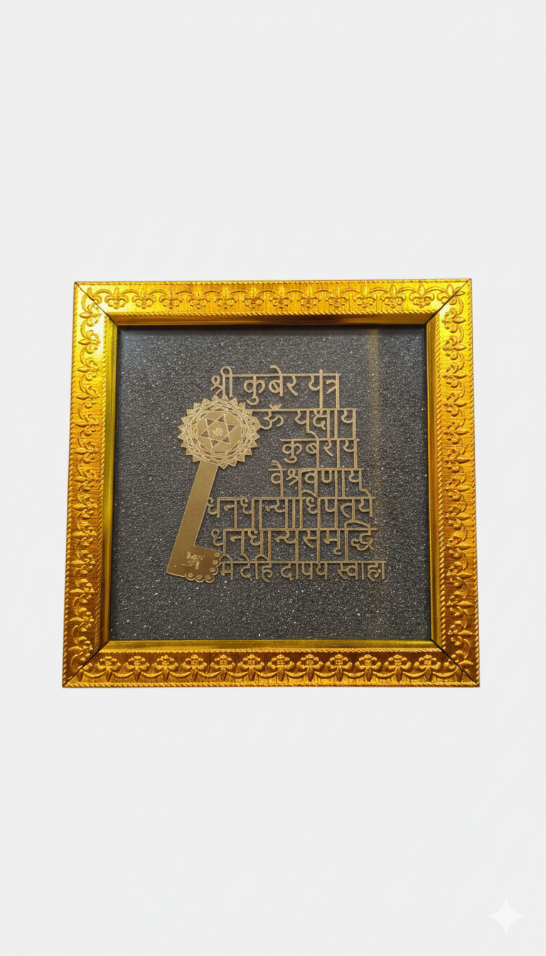 Dhan Labh Yantra with raw pyrite frame