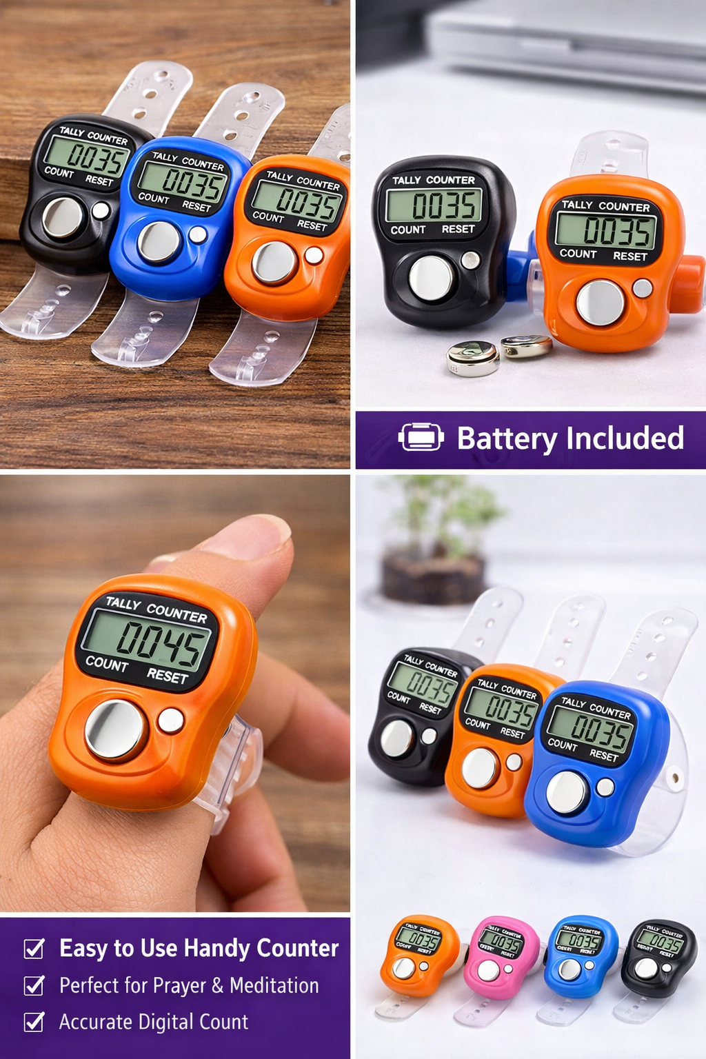 Smart Digital Tally Counter for jap and counting purpose (set of 3)